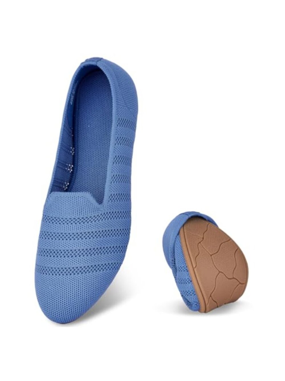Women's Slip On Ballet Flats Knit Round Toe Walking Shoes Comfort